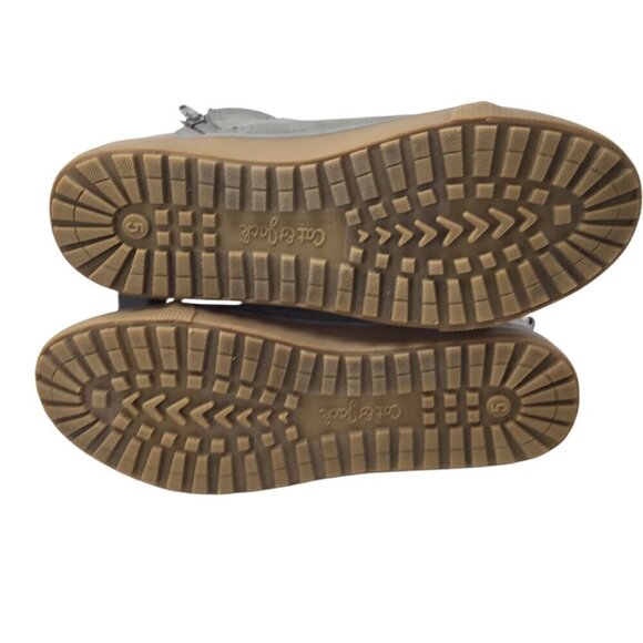 Cat & Jack Barnett Sherpa Lined Boy's Boots Sneakers Gray Sz 5 Side Zip High Top - Picture 9 of 10